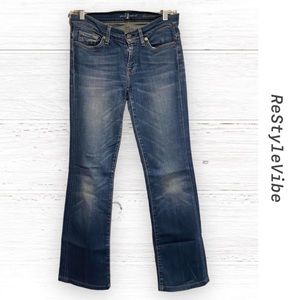 7 For All Mankind Women's Indigo Boot Cut Jeans